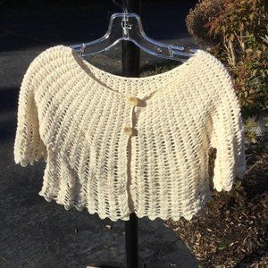 Round Neck Trimmed Edges Cream Wrap